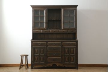 中古　美品!!　飛騨産業　PROVINCIAL(プロヴィンシャル・プロビンシャル)　クラシカルな空間づくりにぴったりなカップボード(収納棚、戸棚、飾り棚、食器棚、キャビネット)(定価約133万円)(R-075148)