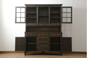 中古　美品!!　飛騨産業　PROVINCIAL(プロヴィンシャル・プロビンシャル)　クラシカルな空間づくりにぴったりなカップボード(収納棚、戸棚、飾り棚、食器棚、キャビネット)(定価約133万円)(R-075148)