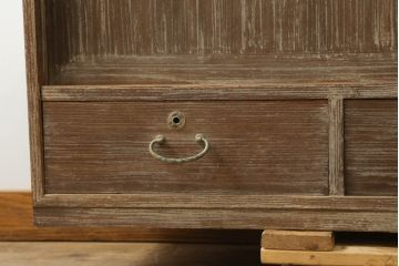 和製アンティーク　趣き深い木の風合いが魅力的な桐箪笥ローボード(桐箪笥、桐たんす、収納タンス、収納棚、戸棚、引き出し、ローチェスト、テレビ台、テレビボード)(R-075177)