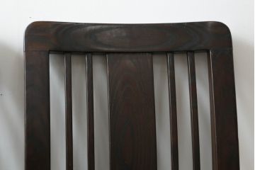 中古　広島県　博永家具　キャスター付き　シックな色合いが魅力的な収納付き板座チェア2脚セット(ダイニングチェア、椅子、イス)(定価2脚で約24万円)(R-075180)