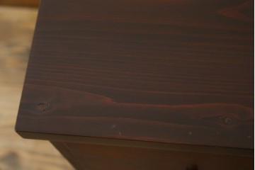 和製アンティーク　前面檜(ヒノキ)材のシンプルなローチェスト　(R-075184)