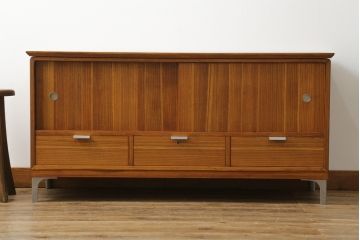 和製ビンテージ　桐箪笥リメイク　北欧デザインにリメイクしたモダンなローボード(テレビ台、テレビボード、ローチェスト、引き出し、収納棚、戸棚、ヴィンテージ)(R-075188)