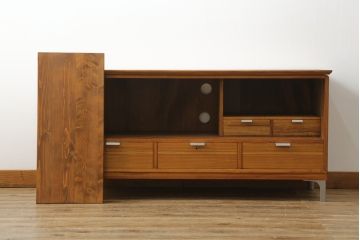 和製ビンテージ　桐箪笥リメイク　北欧デザインにリメイクしたモダンなローボード(テレビ台、テレビボード、ローチェスト、引き出し、収納棚、戸棚、ヴィンテージ)(R-075188)