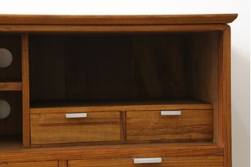 和製ビンテージ　桐箪笥リメイク　北欧デザインにリメイクしたモダンなローボード(テレビ台、テレビボード、ローチェスト、引き出し、収納棚、戸棚、ヴィンテージ)(R-075188)