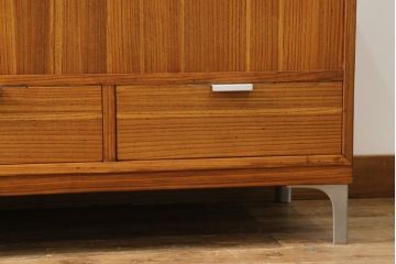 和製ビンテージ　桐箪笥リメイク　北欧デザインにリメイクしたモダンなローボード(テレビ台、テレビボード、ローチェスト、引き出し、収納棚、戸棚、ヴィンテージ)(R-075188)