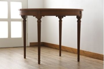 中古　美品　DREXEL HERITAGE(ドレクセルヘリテイジ)　Et Cetera(エトセトラ)　スラリと伸びた脚が目を惹く小振りなサイズのラウンドテーブル(ダイニングテーブル、丸テーブル、コーヒーテーブル、カフェテーブル)(R-075190)