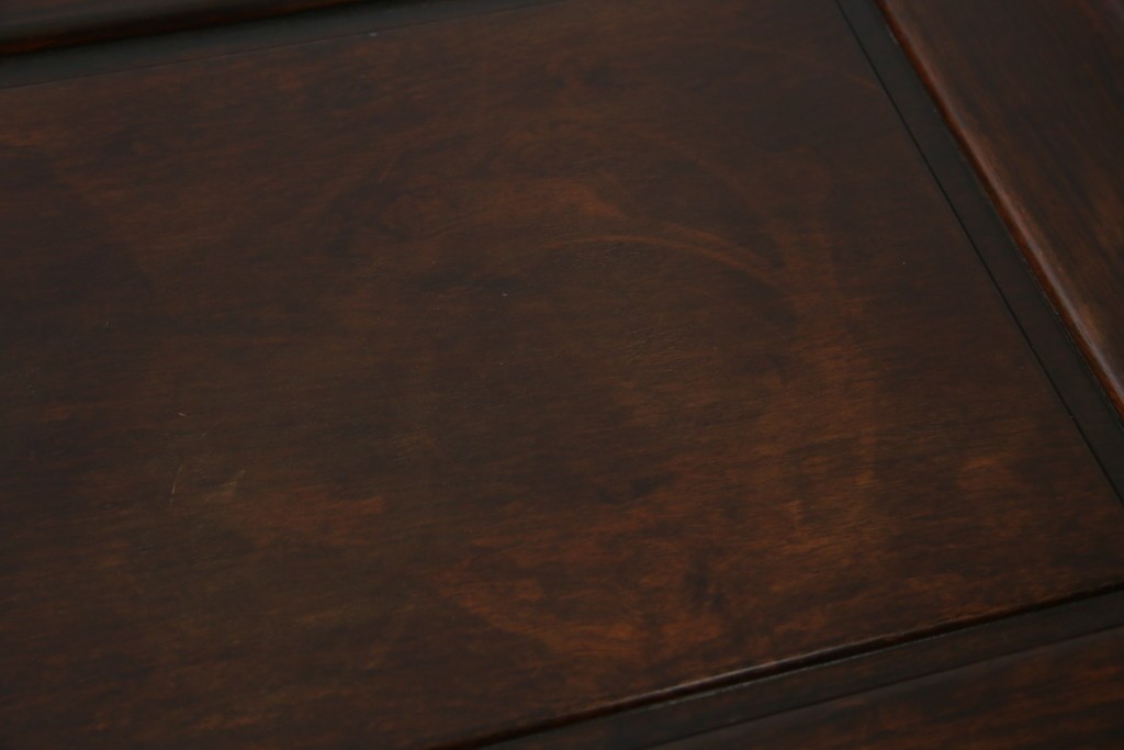 和製ヴィンテージ　花梨(カリン)材　象嵌入り　品の良い螺鈿(ラデン)が美しい飾り棚　(R-075191)