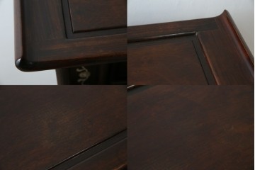 和製ヴィンテージ　花梨(カリン)材　象嵌入り　品の良い螺鈿(ラデン)が美しい飾り棚　(R-075191)