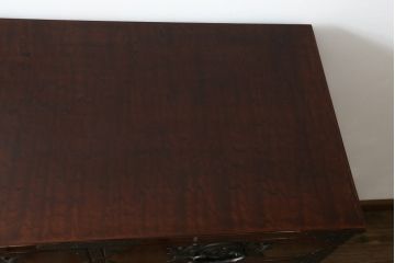 中古　美品!!　岩谷堂箪笥　別注　華塗り(木地呂塗り)　立派な手打ち金具が和の雰囲気を高める和箪笥(収納箪笥、衣装箪笥、引き出し、サイドチェスト)(定価約160万円)(R-075194)