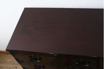 中古　美品　田中家具　欅(ケヤキ)材　落ち着いた和の雰囲気漂う二本松伝統家具の和箪笥(衣装箪笥、収納箪笥、引き出し)(R-075195)