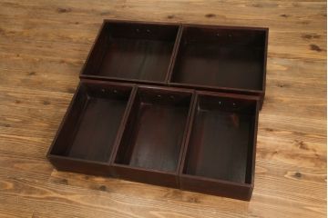 和製ビンテージ　美品　楡(ニレ)材　明るい木の色味と杢目が美しい水屋箪笥(戸棚、収納棚、食器棚、ヴィンテージ)(R-075196)