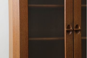 和製ビンテージ　日田工芸　チーク材　モダンな北欧デザインが素敵なキャビネット(食器棚、カップボード、収納棚、戸棚、飾り棚、ヴィンテージ)(R-075199)