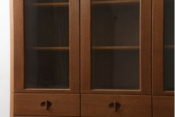和製ビンテージ　日田工芸　チーク材　モダンな北欧デザインが素敵なキャビネット(食器棚、カップボード、収納棚、戸棚、飾り棚、ヴィンテージ)(R-075199)