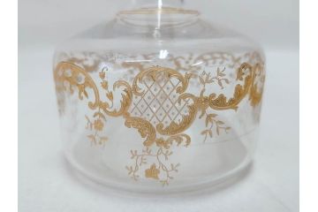 極希少　フランス　1900年代　オールドサンルイ　タルマ　TALMA　金彩　繊細なデザインが上品な雰囲気を醸し出すリキュールセット(ヨーロッパ最古のクリスタルガラスメーカー、Saint Louis、デカンタ、デキャンタ、カラフェ、グラス5客、アンティーク、トレー、トレイ、木箱付き)(検索ワード:オールドバカラ)(R-075224)