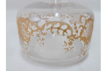 極希少　フランス　1900年代　オールドサンルイ　タルマ　TALMA　金彩　繊細なデザインが上品な雰囲気を醸し出すリキュールセット(ヨーロッパ最古のクリスタルガラスメーカー、Saint Louis、デカンタ、デキャンタ、カラフェ、グラス5客、アンティーク、トレー、トレイ、木箱付き)(検索ワード:オールドバカラ)(R-075224)