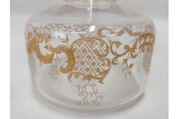 極希少　フランス　1900年代　オールドサンルイ　タルマ　TALMA　金彩　繊細なデザインが上品な雰囲気を醸し出すリキュールセット(ヨーロッパ最古のクリスタルガラスメーカー、Saint Louis、デカンタ、デキャンタ、カラフェ、グラス5客、アンティーク、トレー、トレイ、木箱付き)(検索ワード:オールドバカラ)(R-075224)