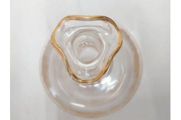 極希少　フランス　1900年代　オールドサンルイ　タルマ　TALMA　金彩　繊細なデザインが上品な雰囲気を醸し出すリキュールセット(ヨーロッパ最古のクリスタルガラスメーカー、Saint Louis、デカンタ、デキャンタ、カラフェ、グラス5客、アンティーク、トレー、トレイ、木箱付き)(検索ワード:オールドバカラ)(R-075224)