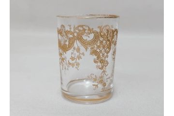 極希少　フランス　1900年代　オールドサンルイ　タルマ　TALMA　金彩　繊細なデザインが上品な雰囲気を醸し出すリキュールセット(ヨーロッパ最古のクリスタルガラスメーカー、Saint Louis、デカンタ、デキャンタ、カラフェ、グラス5客、アンティーク、トレー、トレイ、木箱付き)(検索ワード:オールドバカラ)(R-075224)