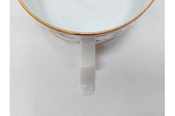 希少　永楽善五郎　色鮮やかな古赤絵が優美な存在感を放つコーヒーカップ&ソーサー6客セット(コーヒー呑、珈琲、和食器、共箱付き)(R-075225)
