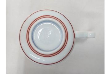 希少　永楽善五郎　色鮮やかな古赤絵が優美な存在感を放つコーヒーカップ&ソーサー6客セット(コーヒー呑、珈琲、和食器、共箱付き)(R-075225)