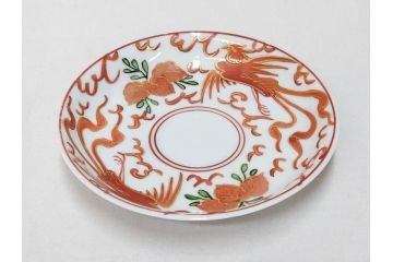 希少　永楽善五郎　色鮮やかな古赤絵が優美な存在感を放つコーヒーカップ&ソーサー6客セット(コーヒー呑、珈琲、和食器、共箱付き)(R-075225)