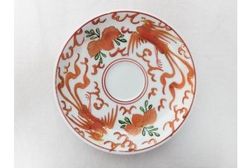 希少　永楽善五郎　色鮮やかな古赤絵が優美な存在感を放つコーヒーカップ&ソーサー6客セット(コーヒー呑、珈琲、和食器、共箱付き)(R-075225)