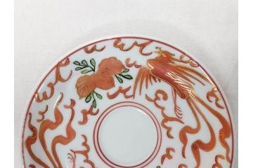 希少　永楽善五郎　色鮮やかな古赤絵が優美な存在感を放つコーヒーカップ&ソーサー6客セット(コーヒー呑、珈琲、和食器、共箱付き)(R-075225)