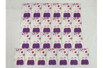 昭和レトロ　新年はがき　女の子　男の子　200枚×2箱セット(絵葉書、年賀状、ハガキ、箱付き、計400枚、8種類、振袖、スキー、凧)(R-075226)