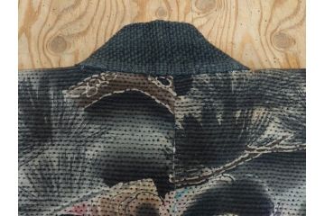 江戸〜明治　火消し　刺し子　半纏(消防、古布、刺子)(R-075227)