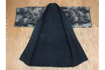 江戸〜明治　火消し　刺し子　半纏(消防、古布、刺子)(R-075227)