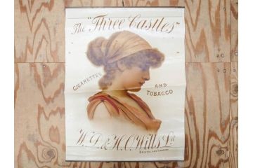 戦前　当時物　THREE CASTLES　たばこ　タバコ　煙草　ポスター(広告、TOBACCO、CIGARETTES)(R-075228)