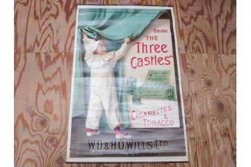 戦前　当時物　THREE CASTLES　たばこ　タバコ　煙草　ポスター(広告、TOBACCO、CIGARETTES)(R-075230)