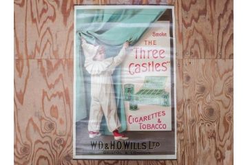 戦前　当時物　THREE CASTLES　たばこ　タバコ　煙草　ポスター(広告、TOBACCO、CIGARETTES)(R-075230)