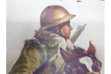 戦前　当時物　特大　ポスター　今村嘉吉　日露戦後二十七年　陸軍記念日　三月十日(3月10日、満蒙は明け行く)(R-075234)