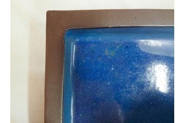 中国　清朝宜興窯　逸公作　紫泥　美しい色彩が上品な空間を演出する長方水盤(水鉢、水盆、盆栽、木箱付き)(R-075236)