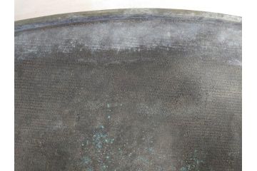 平安金龍堂作　楕円　どっしりとした佇まいが風格漂う銅水盤(盆栽、盆景、水石、花器、木箱付き)(R-075237)
