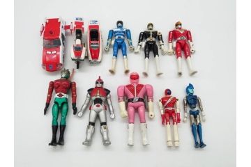 当時物　ポピー　石森プロ　超合金　秘密戦隊 モモレンジャー　ジャッカー電撃隊 スペードエース　ジョーカー ロボット刑事・K　アンドロマルス　仮面ライダー(GB-12)　太陽戦隊サンバルカン バルイーグル(GB-34)　大戦隊 ゴーグルブラック(GB-71)　電子戦隊 デンジブルー(GB-16) デンジマシン(PB-97)　スーパーミクロマン　10点セット(合金玩具、おもちゃ)(R-075240)