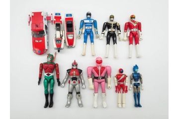 当時物　ポピー　石森プロ　超合金　秘密戦隊 モモレンジャー　ジャッカー電撃隊 スペードエース　ジョーカー ロボット刑事・K　アンドロマルス　仮面ライダー(GB-12)　太陽戦隊サンバルカン バルイーグル(GB-34)　大戦隊 ゴーグルブラック(GB-71)　電子戦隊 デンジブルー(GB-16) デンジマシン(PB-97)　スーパーミクロマン　10点セット(合金玩具、おもちゃ)(R-075240)