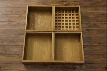 中古　美品　民芸家具　ナラ材　和光　北樹　150N　上質な和の空間づくりにおすすめの水屋箪笥(食器棚、戸棚、収納棚、キャビネット)(R-075267)