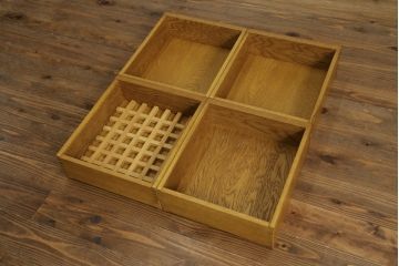 中古　美品　民芸家具　ナラ材　和光　北樹　150N　上質な和の空間づくりにおすすめの水屋箪笥(食器棚、戸棚、収納棚、キャビネット)(R-075267)