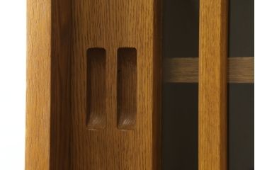 中古　美品　民芸家具　ナラ材　和光　北樹　150N　上質な和の空間づくりにおすすめの水屋箪笥(食器棚、戸棚、収納棚、キャビネット)(R-075267)