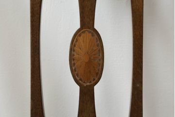 イギリスアンティーク　マホガニー材　クラシカルな佇まいが魅力的な古い洋館の象嵌入りアームチェア(ダイニングチェア、椅子、イス、英国)(R-075342)