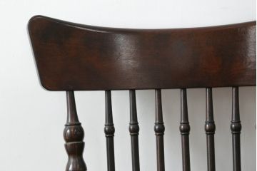 和製ビンテージ　希少な廃番品　松本民芸家具　木の味わいと職人の技が楽しめる304F型ロッキングチェア(板座チェア、アームチェア、イス、揺り椅子、ヴィンテージ)(R-075343)