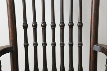 和製ビンテージ　希少な廃番品　松本民芸家具　木の味わいと職人の技が楽しめる304F型ロッキングチェア(板座チェア、アームチェア、イス、揺り椅子、ヴィンテージ)(R-075343)