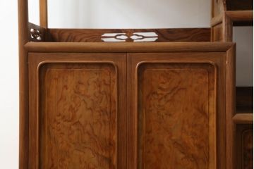 和製ビンテージ　温かみのある色合いと美しい木目が魅力の茶棚(違い棚、飾り棚、収納棚、戸棚、ヴィンテージ)(R-075345)