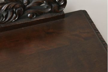 和製ビンテージ　高級品!!　神戸洋家具　桜材　美しい彫刻のライティングビューロー(ワークデスク、簿記机、収納棚、戸棚、在宅用、在宅ワーク用、ヴィンテージ)(R-075346)