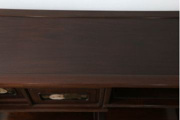 和製ビンテージ　最高級!!　指物師　好菊作　総紫檀(シタン)材　高蒔絵入り　品のある佇まいが魅力の隠し引き出し付き飾り棚(茶棚、違い棚、戸棚、収納棚、ヴィンテージ)(R-075355)