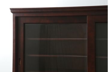 中古　国産民芸家具　和モダンな空間づくりにも活躍するキャビネット(食器棚、飾り棚、収納棚、戸棚、カップボード)(R-075357)