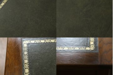 中古　old charm(オールドチャーム)　オーク材　深みのある色合いとアンティーク調のデザインが魅力的な組立て式両袖机(デスク、ニーホールデスク、プレジデントデスク、在宅用、在宅ワーク用、英国)(R-075358)
