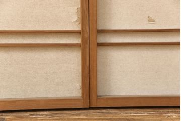 アンティーク建具　アジアンテイストの空間づくりにおすすめ!繊細な意匠の透かし彫り入り障子戸3枚セット(窓、欄間、明り取り、明かり取り)(R-075375)